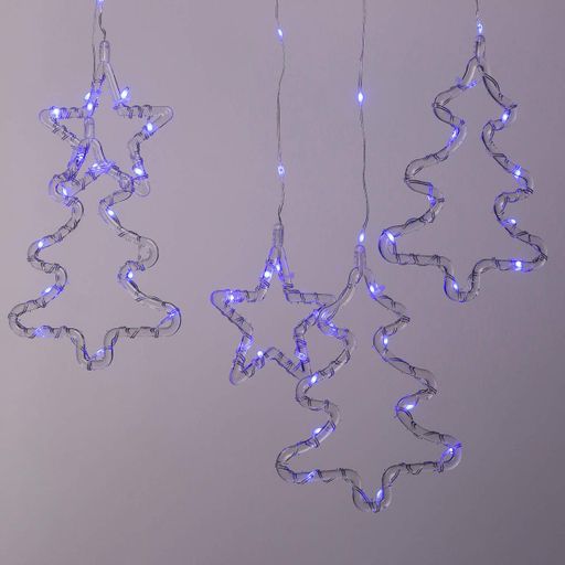Гірлянда штора світлодіодна GarlandoPro зірка та ялинка 120LED 3х0,9 м 8 режимів Синій 1733070BL (2096824)