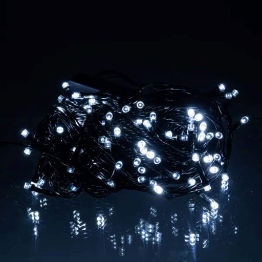 Новорічна гірлянда кімнатна нитка 10 м 120 LED чорний провід Білий W120LED10MBW Garlando (2097007)