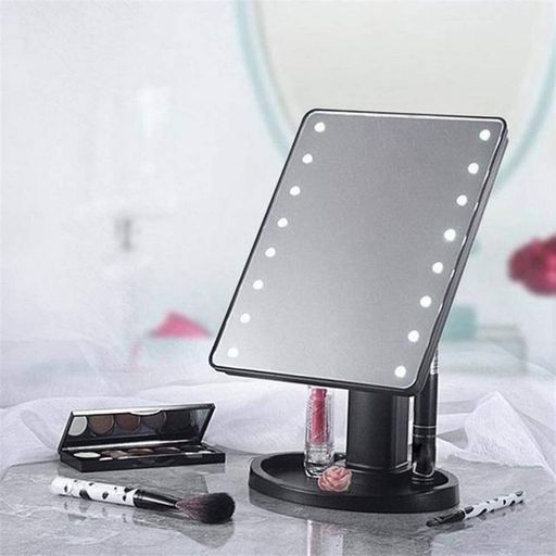 Косметичне дзеркало з LED підсвічуванням (22x17 см) NJ-230, Чорне (2097161)