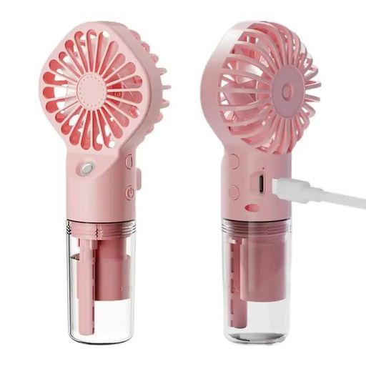 Ручний вентилятор з зволожувачем та USB, Рожевий (2097205)