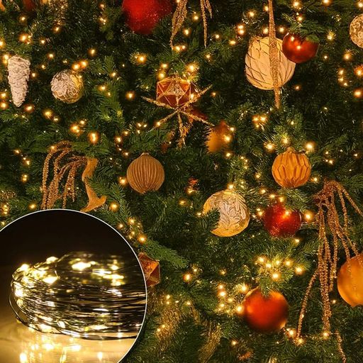 Світлодіодна гірлянда Роса від мережі, 120м, 1200LED, зелений провід, Теплий білий (2097330)