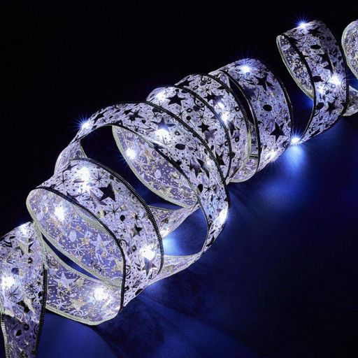 Світлодіодна ялинкова гірлянда у формі стрічки від 3хАА, 10м, 100LED, Холодний білий (2097474)
