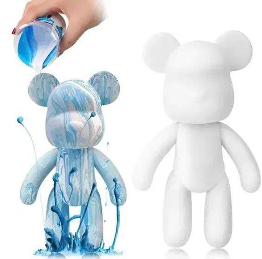 Набір для творчості No Brand Fluid Bear DIY Bearbrick Флюїдний Ведмедик із фарбами 23 см Різнокольоровий (2104618542) (2097779)