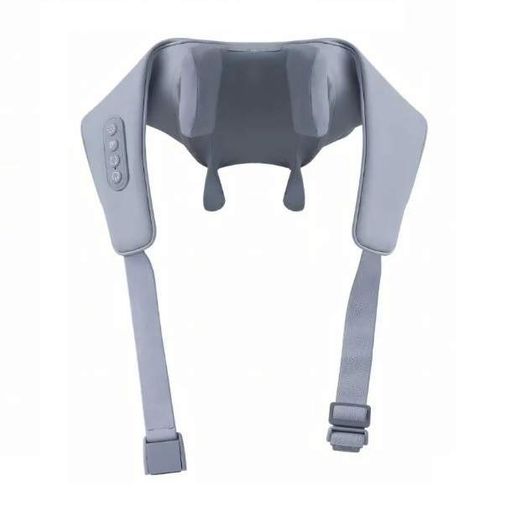 Масажер ударний для шиї та плечей No Brand Neck massager з ІЧ-підігрівом електричний на акумуляторі Сірий (2104618544) (2097780)