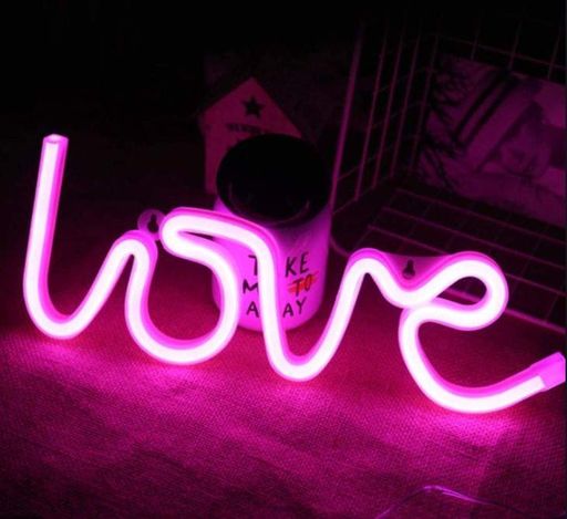Настінний неоновий світильник нічник Angel Love рожевий (2097872)
