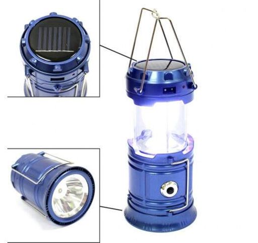 Кемпінгова переносна LED лампа OPT-TOP JH-5800T (Power Bank, сонячна панель) з павербанком Синій (1756375682) (2097901)