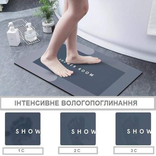 Килимок для ванної WayH 79х49 см Grey (H051239) (2098037)