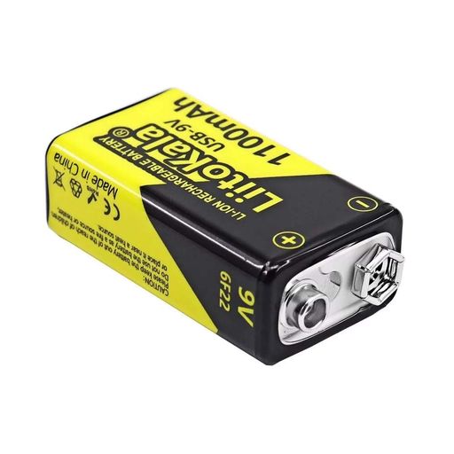 Акумулятор Крона LiitoKala 1100mAh 9V USB Чорно-жовтий (2255662507) (2098120)