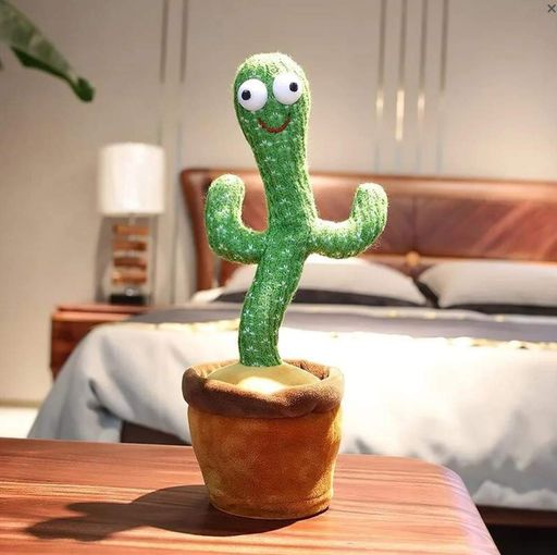 Танцюючий та співаючий кактус OPT-TOP Dancing Cactus на 120 пісень з підсвічуванням Зелений (1756374515) (2098209)