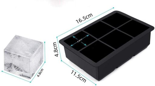 Форма для льоду силіконова Ice Кубики 6 комірок 16.7x11.5x5 см Чорний (С051350) (2098257)