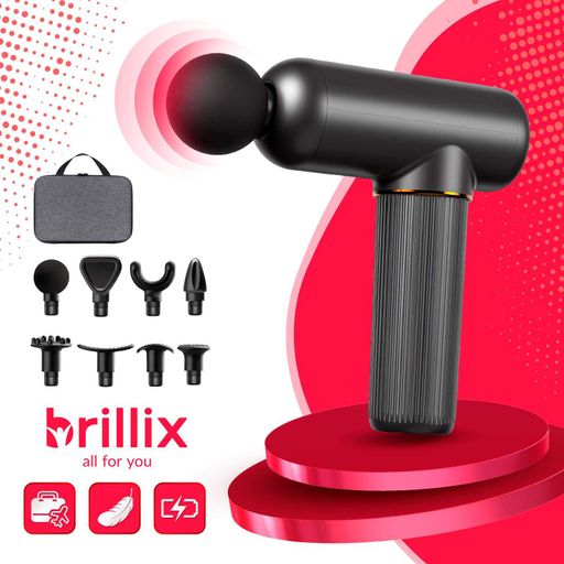 Портативний ручний масажер для тіла масажний пістолет Brillix (2098286)
