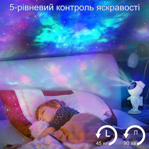 Проектор зоряного неба з пультом та таймером Astro Астронавт Білий (411302109) (2098315)