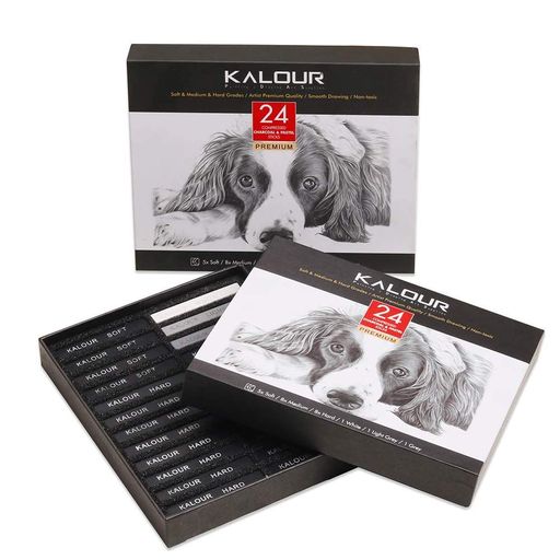 Пресоване художнє вугілля Kalour Premium різної твердості 24 штуки (2098400)