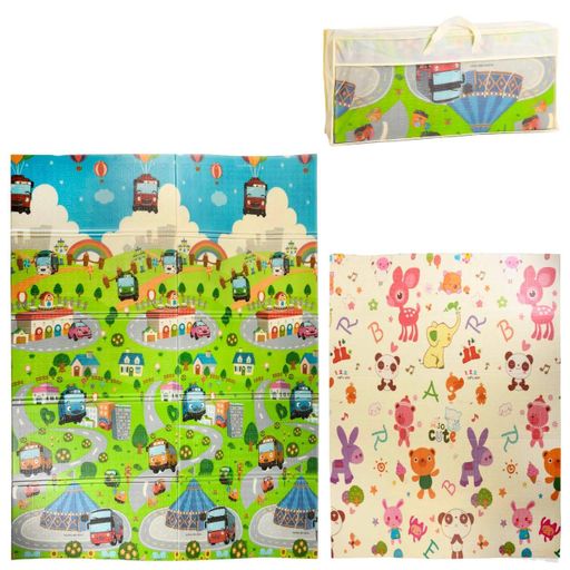 Ігровий термокилимок двосторонній в сумці No Brand Baby Home Textile EVA 180 х 150 х 0.8 см Multicolor (103434) (2098859)