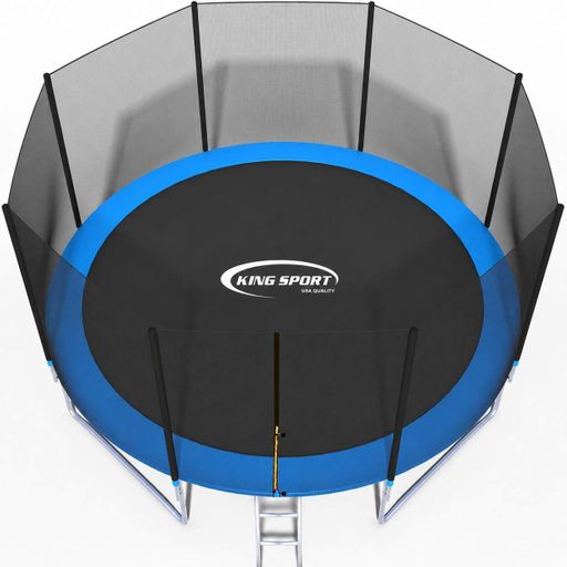 Батут King Sport 374 см 12FT с защитной сеткой и лестницей, большой садовый батут до 150 кг (2098874)