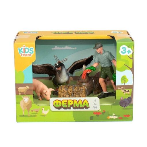 Дитячий іграшковий набір "Ферма" Q9899-T7_1 гусак, свинка, кролик Kids Team (2099082)
