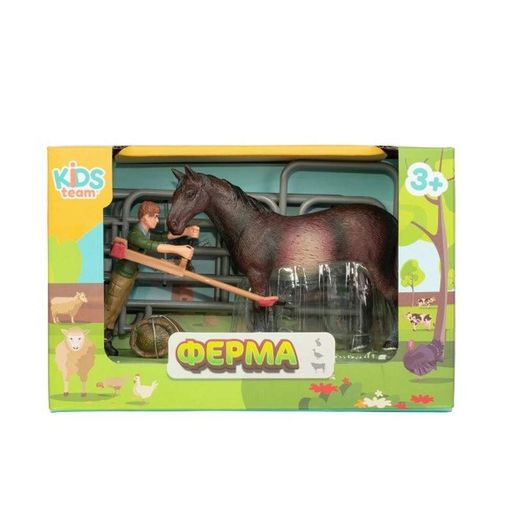Дитячий іграшковий набір "Ферма" Q9899-X3_2 кінь з парканом Kids Team (2099090)