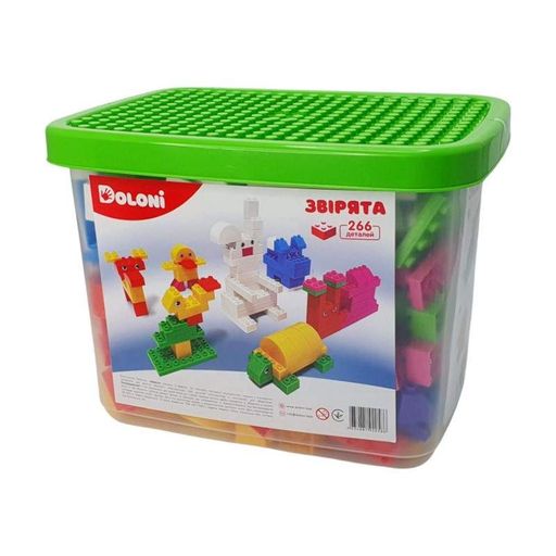 Конструктор "Звірята" 013888/05 в пластиковому боксі, 266 деталей Doloni (2099436)