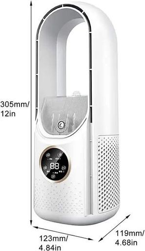 Безлопатевий вентилятор з зволожувачем і підсвіткою Smart Air Multiplier LY-939 • Настільний акумуляторний вентилятор 3-в-1 (2099731)