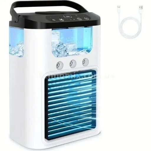 Портативний міні кондиціонер з USB Ice Cooler XL-1346 • Настільний вентилятор-зволожувач з резервуаром 560 мл і LED-підсвіткою (2099732)