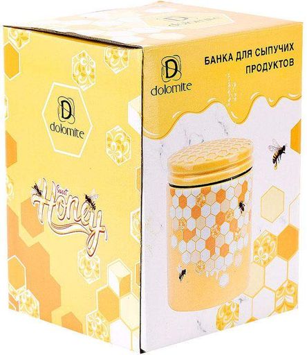 Банка керамічна "Sweet Honey" 650мл для сипучих продуктів, жовтий Bona (2099804)