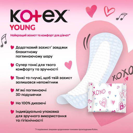 Упаковка ежедневных прокладок Kotex Young Normal, 40 шт * 2 шт