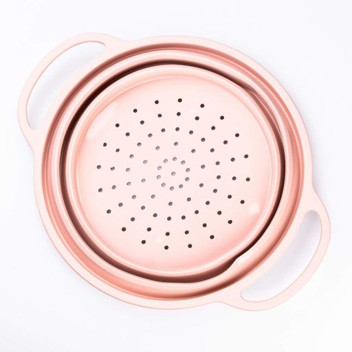 Друшляк силіконовий складаний з ручками 2.6 л Рожевий HP34544P TS Kitchen (2100991)