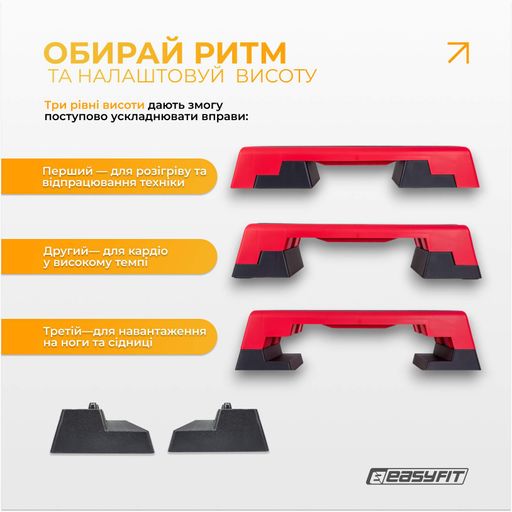 Степ для аэробики 3-ступенчатый EasyFit (2104535)