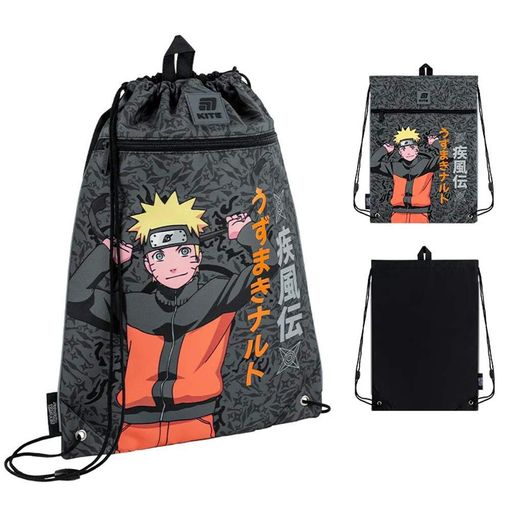 Шкільний набір Kite Education teens Naruto Shippuden 5 в 1: рюкзак 13,5 л, сумка для взуття, пенал, термос 473 мл, ланчбокс (2105203)