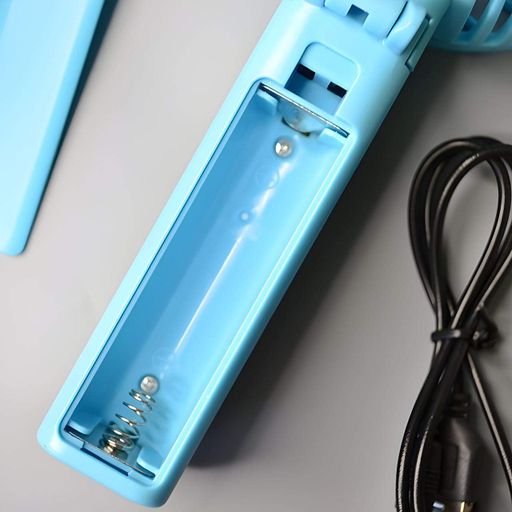 Дитячий портативний USB-вентилятор Mini Fan на акумуляторі блакитний (2628-1) (2105324)
