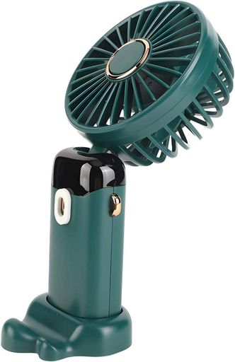 Портативний USB-вентилятор Mini Fan із підставкою для телефона та дисплеєм зелений (979) (2105337)