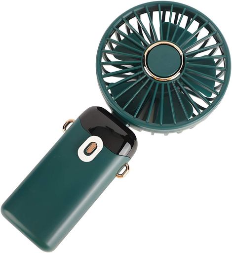 Портативний USB-вентилятор Mini Fan із підставкою для телефона та дисплеєм зелений (979) (2105337)
