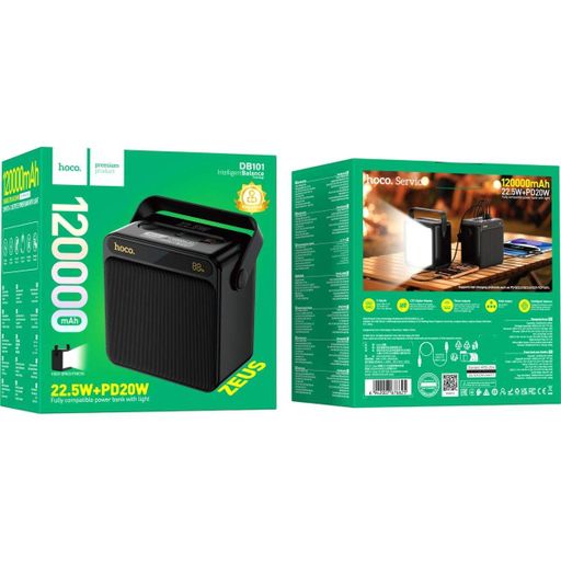 Зовнішній акумулятор Hoco DB101 Zeus 120000mAh 22.5W Black [168596] (2105392)