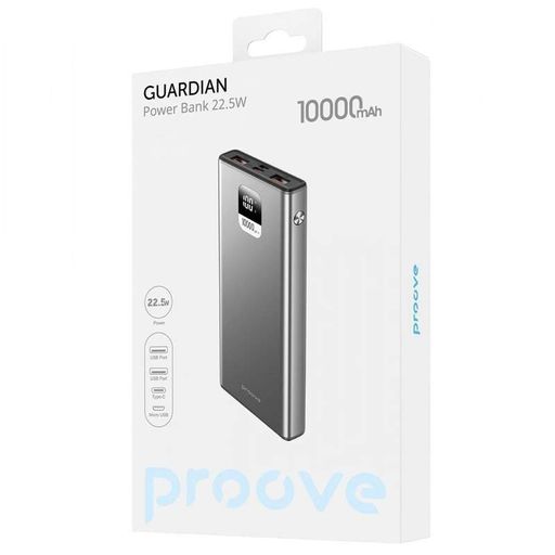 Портативна Батарея Proove Guardian 22.5W 10000mAh metal gray (2105426)