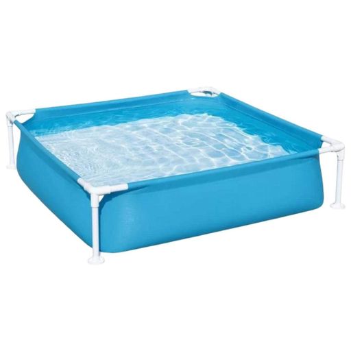 Дитячий каркасний басейн Bestway 56217 квадратний 122×122×30,5 см Блакитний (2105442)