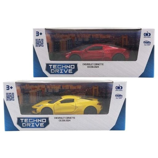 Автомодель – Chevrolet Corvette C8 Z06 2024 (жовтий, червоний) (2105553)