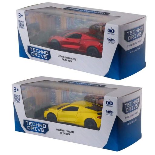 Автомодель – Chevrolet Corvette C8 Z06 2024 (жовтий, червоний) (2105553)