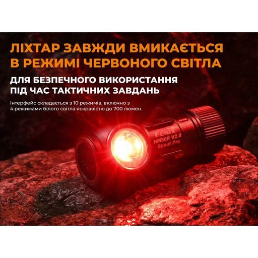 Тактичний налобний ліхтар Fenix Scout Pro (hm50r V2.0) з червоним та зеленим світлом | Лімітована серія (2105698)