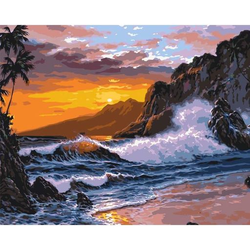 Картина за номерами "Море на заході сонця" Lw365, 40х50 см (2105922)