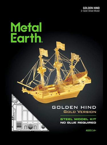 Металевий 3D конструктор "Корабель Golden Hind (золотий колір)", Metal Earth, Mms049g (2106066)