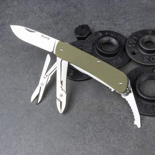 Багатофункціональний ніж Ruike Criterion L41, (8.5 см) 12C27 / G10 зелений, 22 інстр. (2106151)