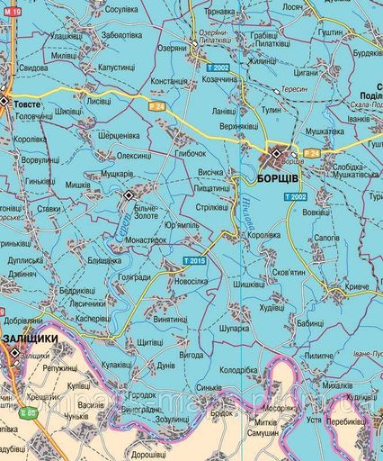 Карта Тернопільської області адміністративно-територіальний устрій 120х100 см М 1: 200 000 ламінований папір (2106220)
