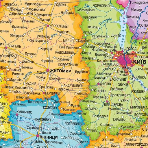 Политико-административная карта Украины 45x66 см для школы и дома (2106228)