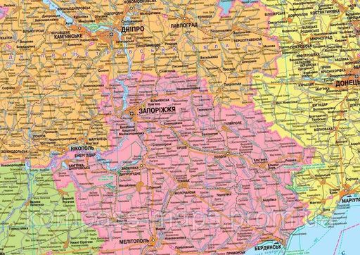 Карта Украины административно-териориальное устройство 105х75 см М 1:1 250 000 ламинированный картон (4820114950192) (2106267)