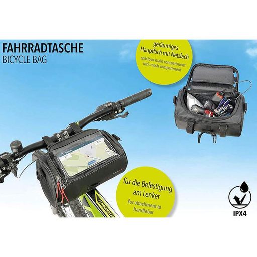Велосипедна сумка на кермо Troika Bike Bag 4л чорна (BKB30/BK) (2107255)