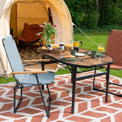 Стол раскладной Bo-Camp Woodbine Oval 100x70 cm Black/Wood look (DAS302783) (2107582)