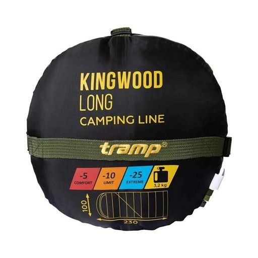 Спальний мішок Tramp Kingwood Long лівий Dark-Olive/Grey 230/100 см (UTRS-053L-L) (2107632)