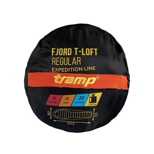 Спальный мешок Tramp Fjord Regular левый Orange/Grey 220/80-55 см (UTRS-049R-L) (2107633)