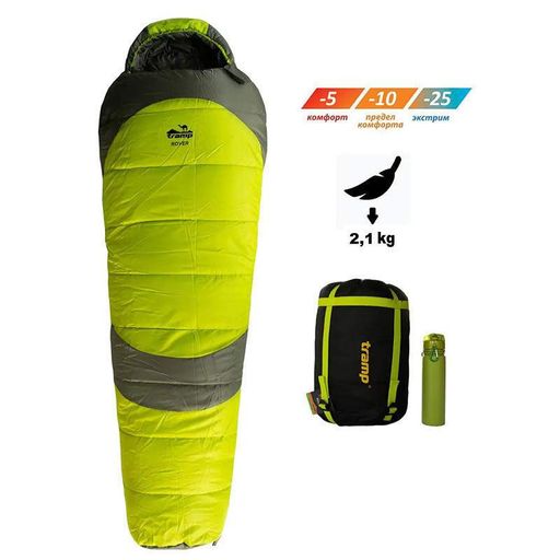 Спальный мешок Tramp Rover Compact левый Olive/Grey 185/80-55 см (UTRS-050C-L) (2107641)