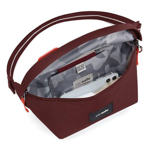 Сумка слінг антизлодій Pacsafe GO 5 ст. захисту 2.5 л бургунді (35100345) (2107671)